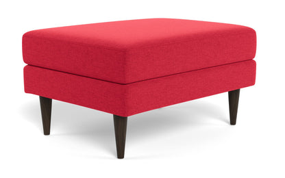 Wallace Untufted Ottoman - Bennett Red