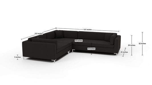 Bonnell 137" Double Cuddler Left Corner Sectional - Bellatrix Twig