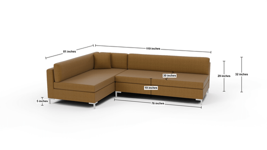 Bonnell 119" Left Corner Armless Sectional - Nepal Olive