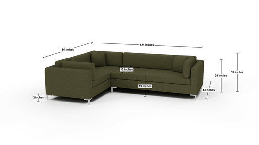 Bonnell 124" Left Corner Sectional - Wiley Rust