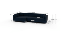 Bonnell 137" Left Cuddler Sectional - Ravina Chocolate