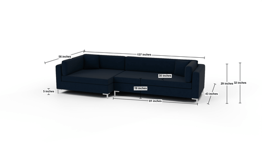 Bonnell 137" Left Cuddler Sectional - Ravina Chocolate