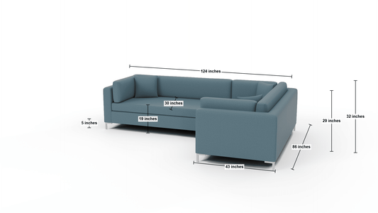 Bonnell 124" Right Corner Sectional - Ravina Espresso