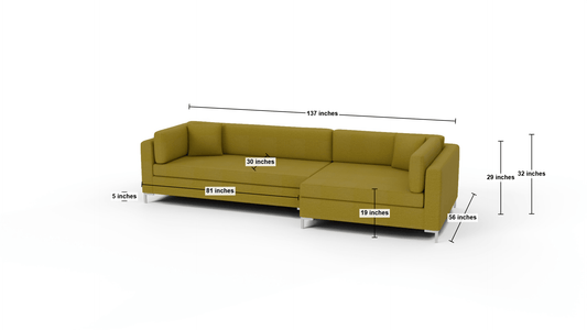 Bonnell 137" Right Cuddler Sectional - Bennett Peacock