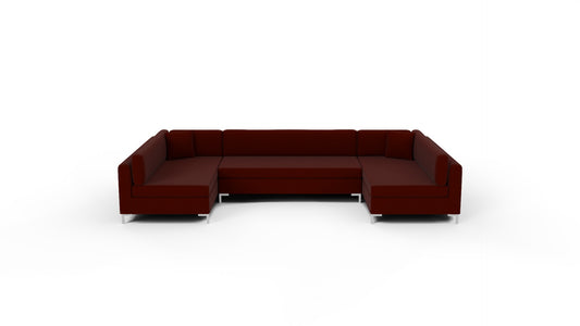 Bonnell 162" U Armless Sectional - Superb Rust