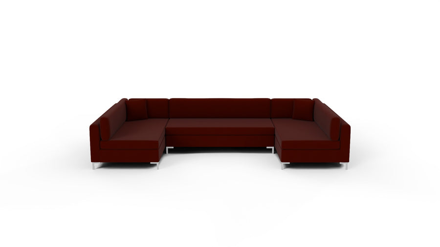 Bonnell 162" U Armless Sectional - Superb Rust