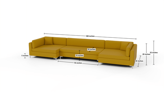 Bonnell 188" U Cuddler Sectional - Cordova Mineral
