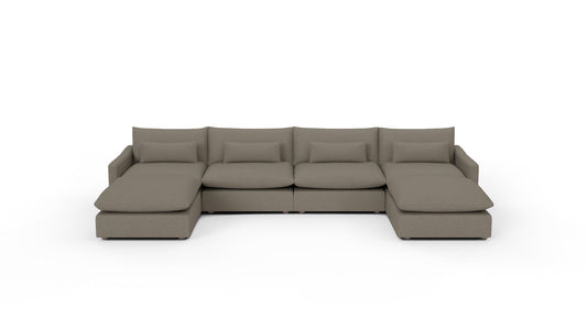 Bouldin 166" Sofa W. Double Ottomans - Cordova Mineral