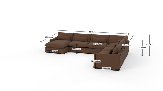 Bouldin 163" Corner Sectional W. Laf Chaise - Sorrento Sunflower