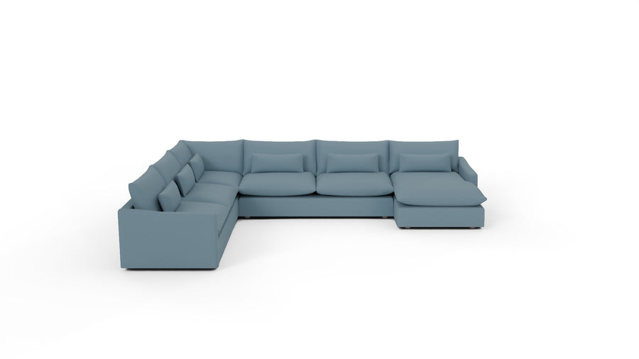 Bouldin 163" Corner Sectional W. Raf Chaise - Dream French Blue