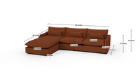 Bouldin 126" Laf Chaise Sectional - Dimensions - Bellatrix Terracotta