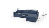 Bouldin 126" Raf Chaise Sectional - Dimensions - Wiley Ink