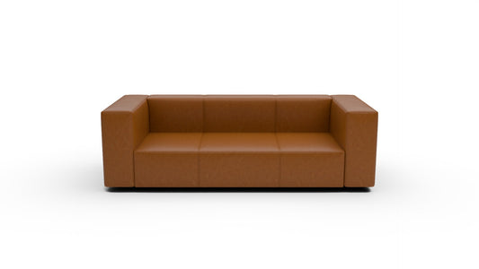 Brentwood 92" Leather Sofa - Clive Cinnamon