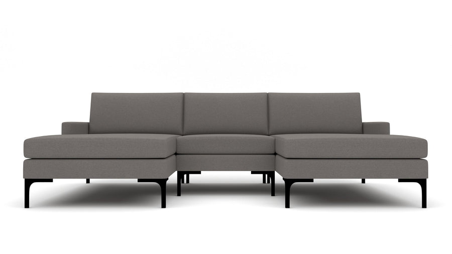 Barton Springs 110" Double Chaise W. Armless Chair - Peyton Slate