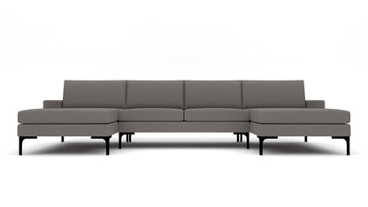 Barton Springs 142" Double Chaise W. Armless Loveseat - Peyton Slate