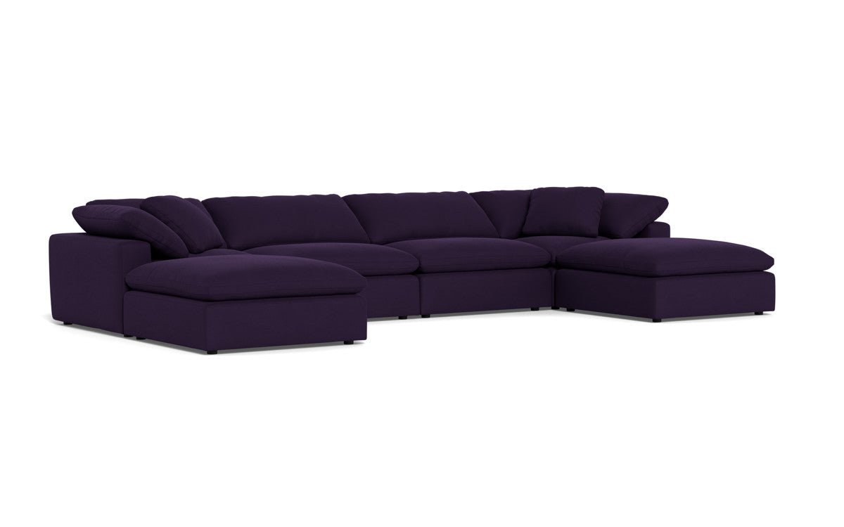 Fluffy 178" 4 Piece Sectional W/Double Otto - Superb Amethyst