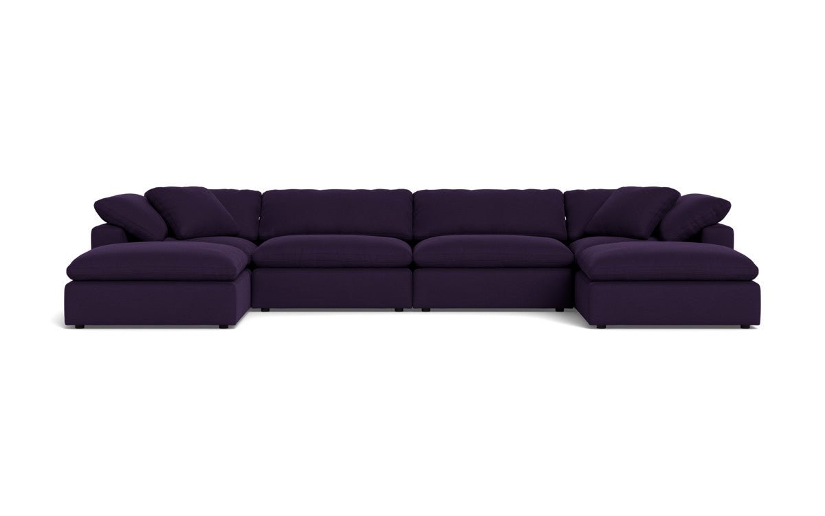Fluffy 178" 4 Piece Sectional W/Double Otto - Superb Amethyst