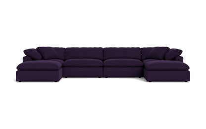 Fluffy 178" 4 Piece Sectional W/Double Otto - Superb Amethyst