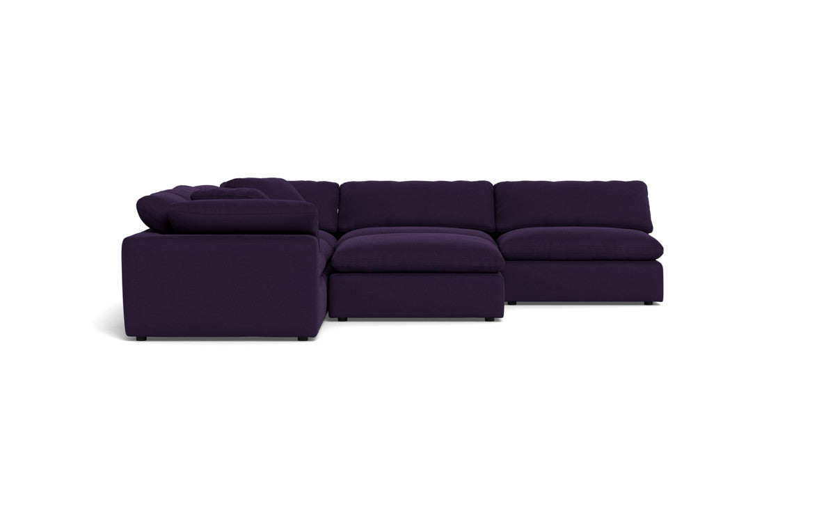 Fluffy 133.5" 5 Piece Sectional W/Ottoman - Superb Amethyst
