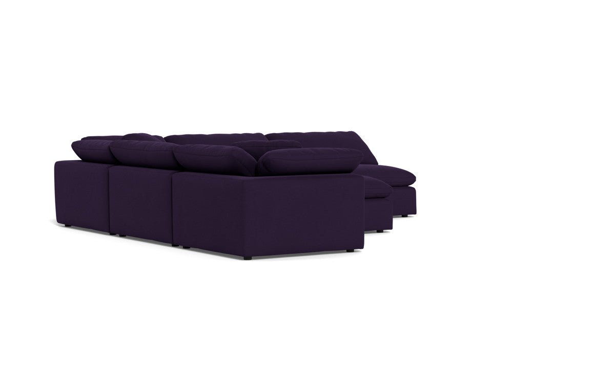 Fluffy 133.5" 5 Piece Sectional W/Ottoman - Superb Amethyst