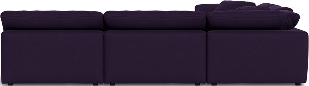 Fluffy 133.5" 5 Piece Sectional W/Ottoman - Superb Amethyst