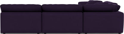 Fluffy 133.5" 5 Piece Sectional W/Ottoman - Superb Amethyst