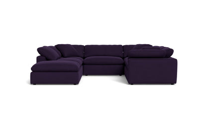 Fluffy 133.5" 6 Piece Sectional W/Ottoman - Superb Amethyst