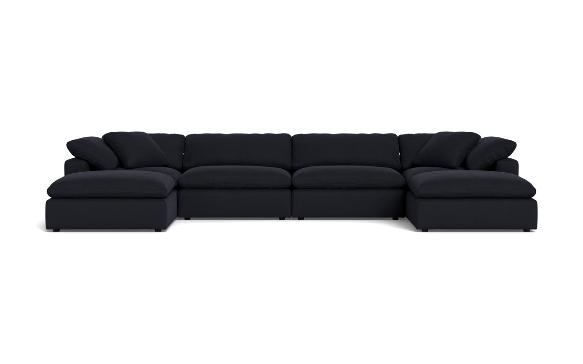 Fluffy 178" 4 Piece Sectional W/Double Otto - Dream Onyx