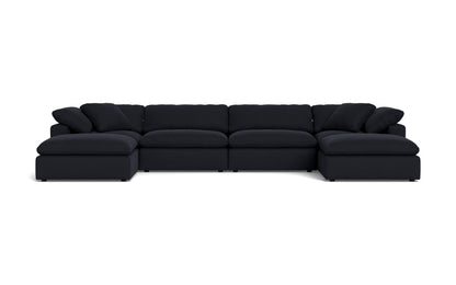 Fluffy 178" 4 Piece Sectional W/Double Otto - Dream Onyx