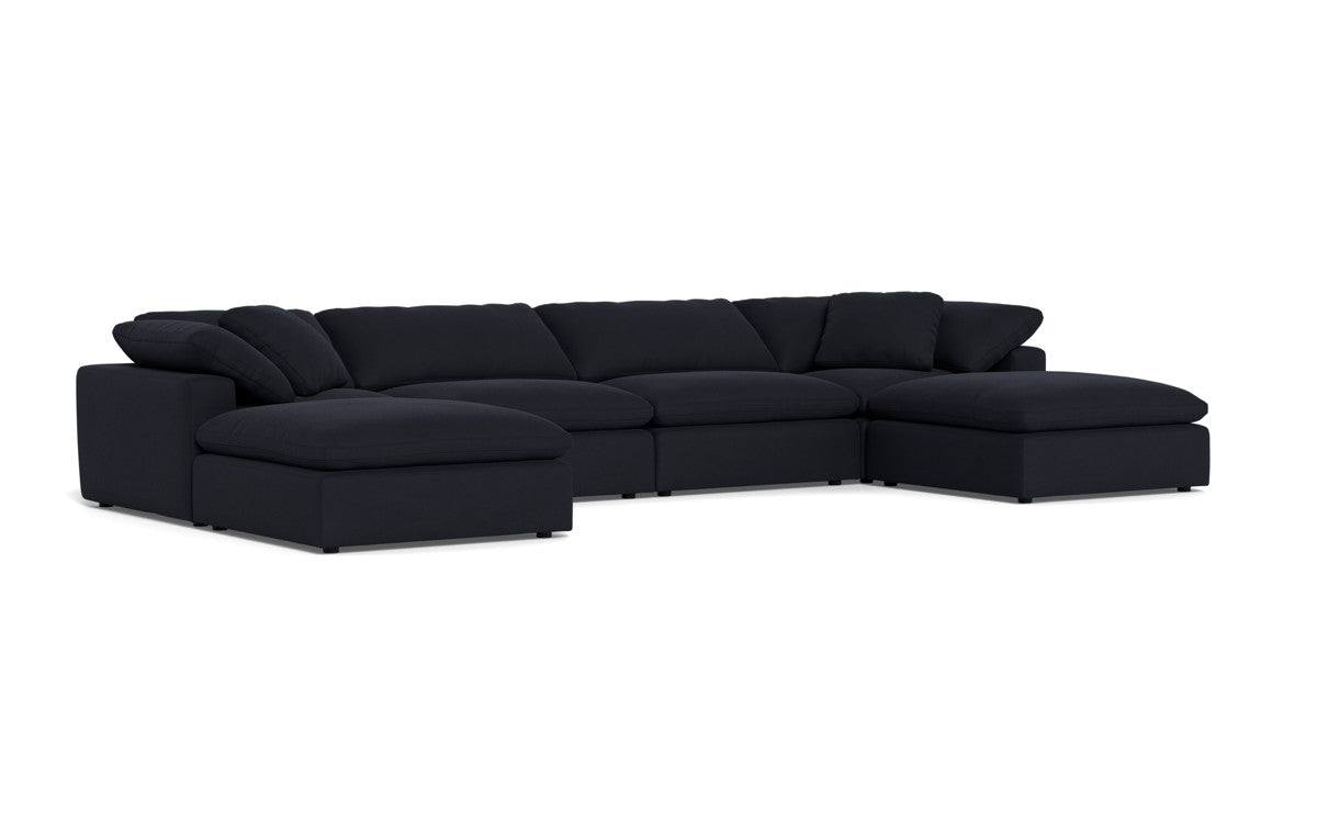 Fluffy 178" 4 Piece Sectional W/Double Otto - Dream Onyx