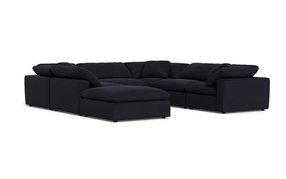 Fluffy 133.5" 6 Piece Sectional W/Ottoman - Dream Olive