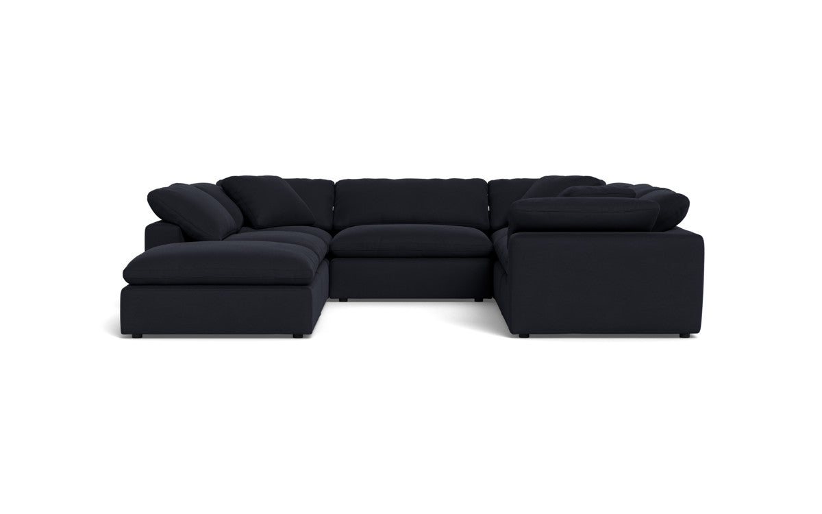 Fluffy 133.5" 6 Piece Sectional W/Ottoman - Dream Onyx