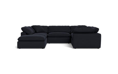 Fluffy 133.5" 6 Piece Sectional W/Ottoman - Dream Onyx