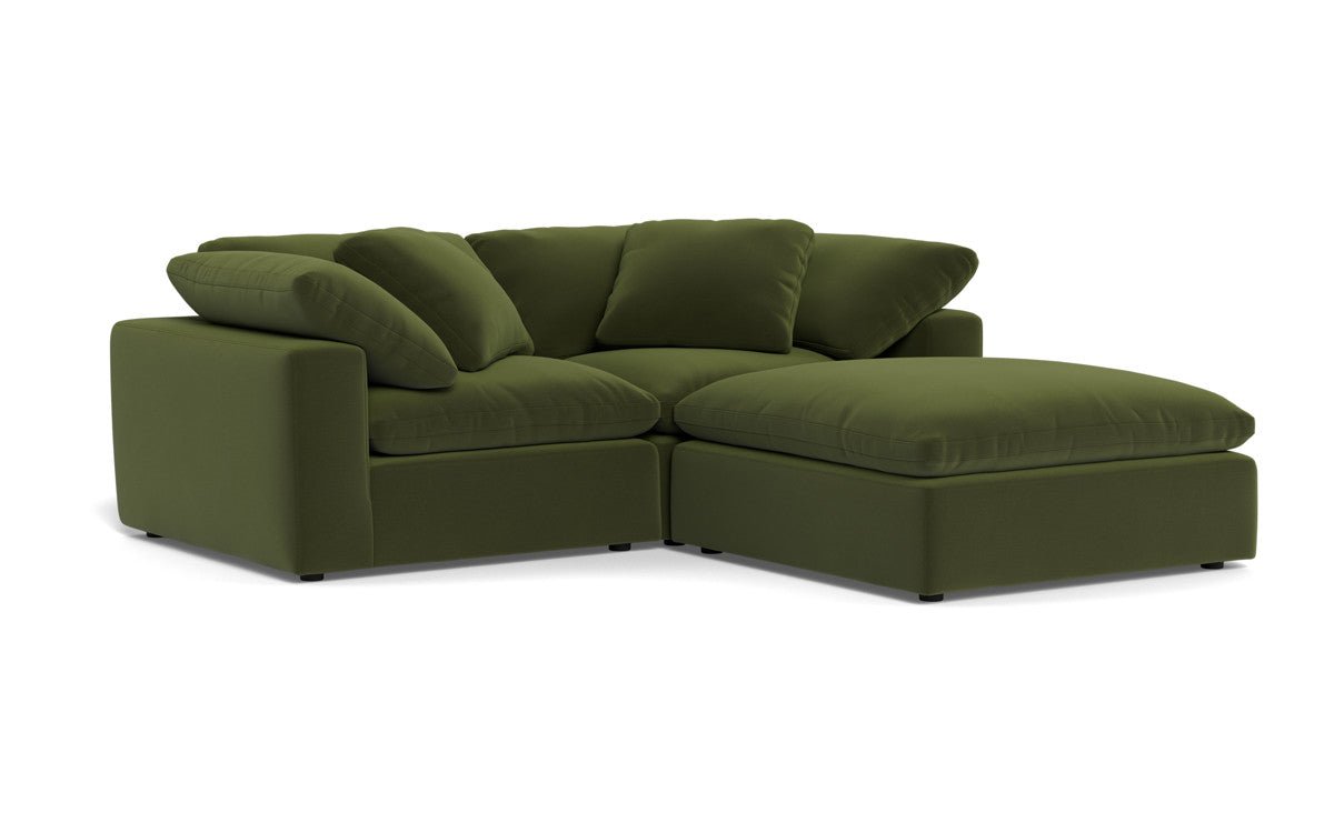 Fluffy 89" 2 Piece Sofa w/Otto - Dream Olive