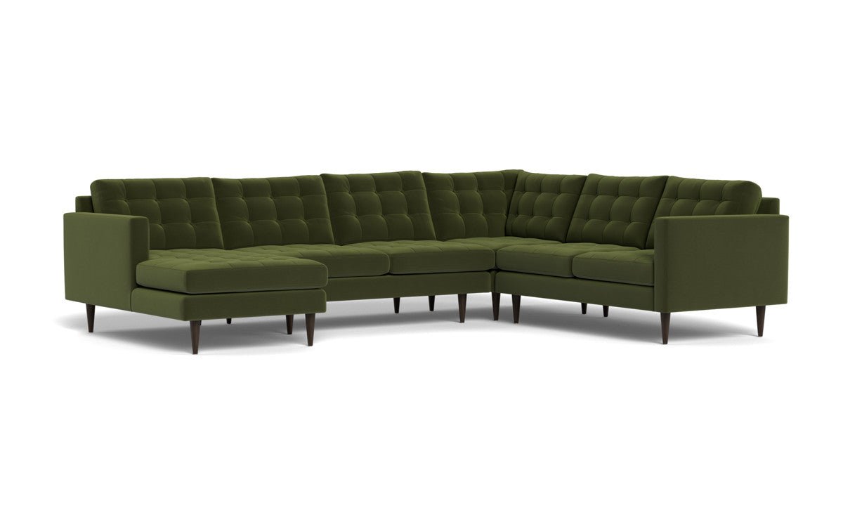 Wallace 130" Corner Sectionals w. Left Chaise - Dream Olive