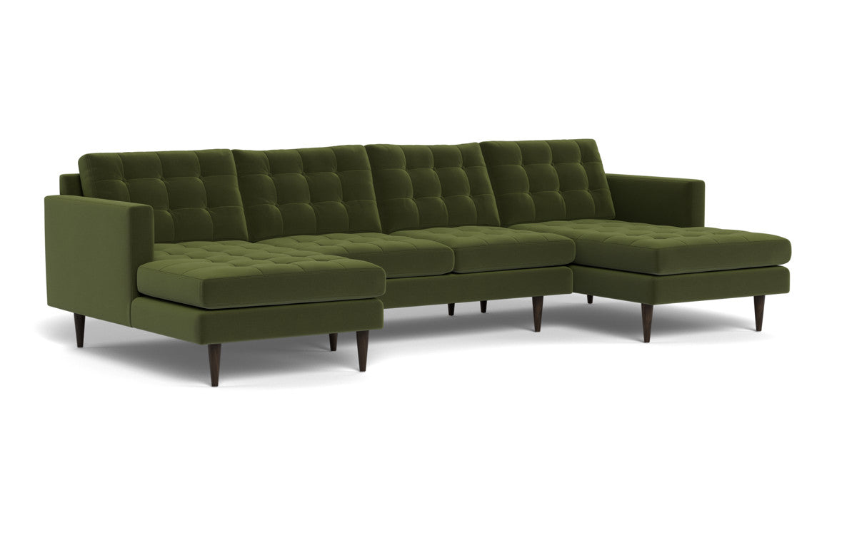 Wallace 126" Double Chaise U Sectional - Dream Olive