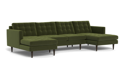 Wallace 126" Double Chaise U Sectional - Dream Olive