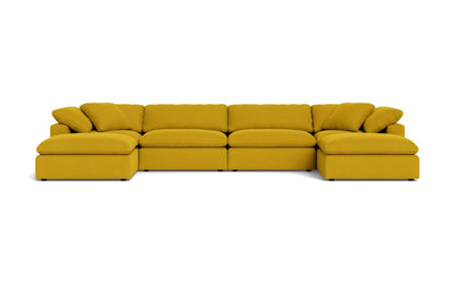 Fluffy 178" 4 Piece Sectional W/Double Otto - Sorrento Sunflower