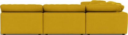 Fluffy 133.5" 5 Piece Sectional W/Ottoman - Sorrento Sunflower
