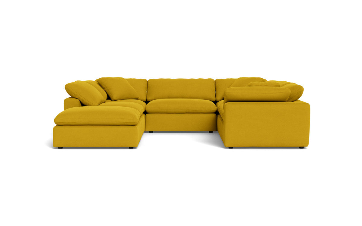 Fluffy 133.5" 6 Piece Sectional W/Ottoman - Sorrento Sunflower