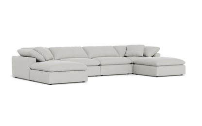 Fluffy 178" 4 Piece Sectional W/Double Otto - Dream Chocolate