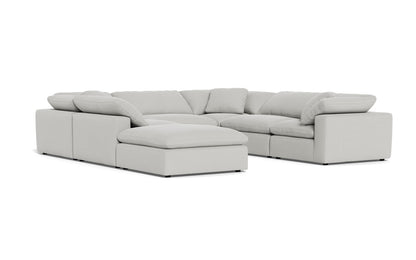 Fluffy 133.5" 6 Piece Sectional W/Ottoman - Dream Dove