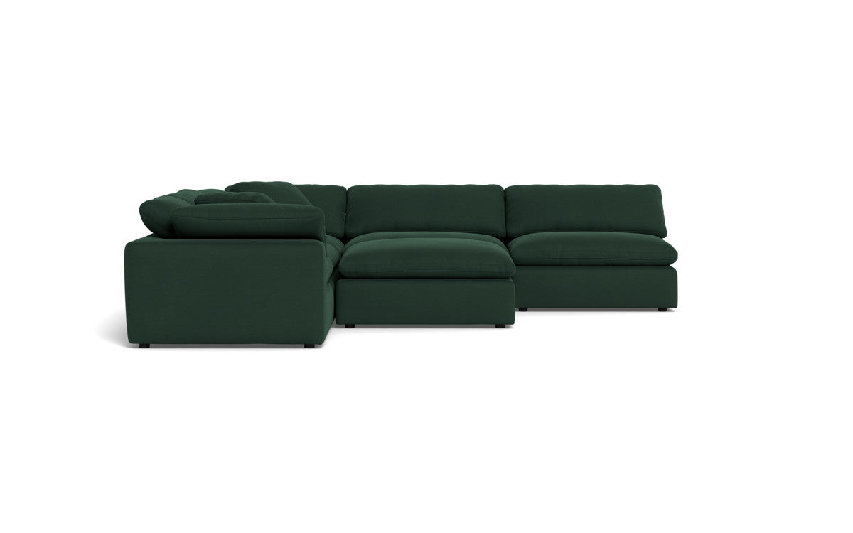 Fluffy 133.5" 5 Piece Sectional W/Ottoman - Dream Forest