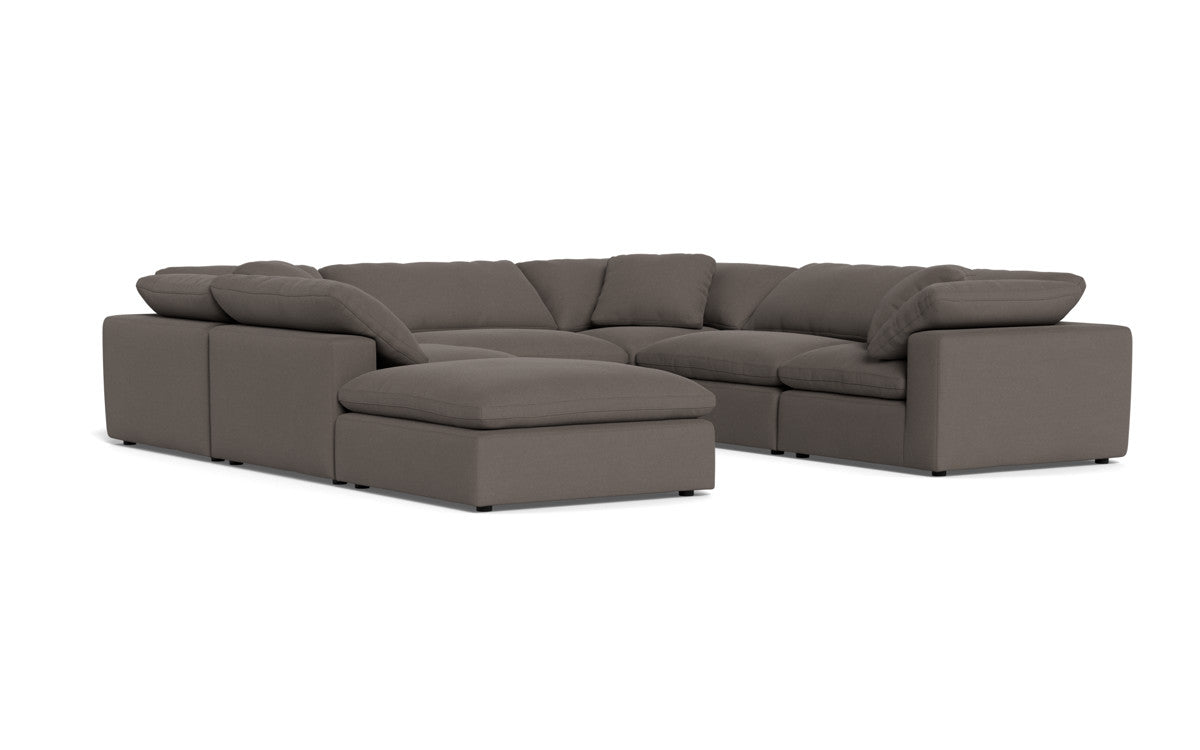 Fluffy 133.5" 6 Piece Sectional W/Ottoman - Toscana Otter
