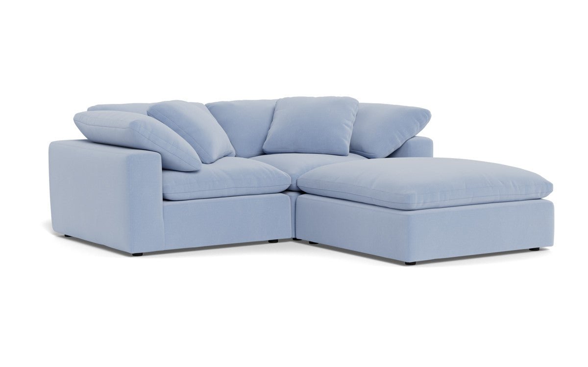Fluffy 89" 2 Piece Sofa w/Otto - Dream French Blue