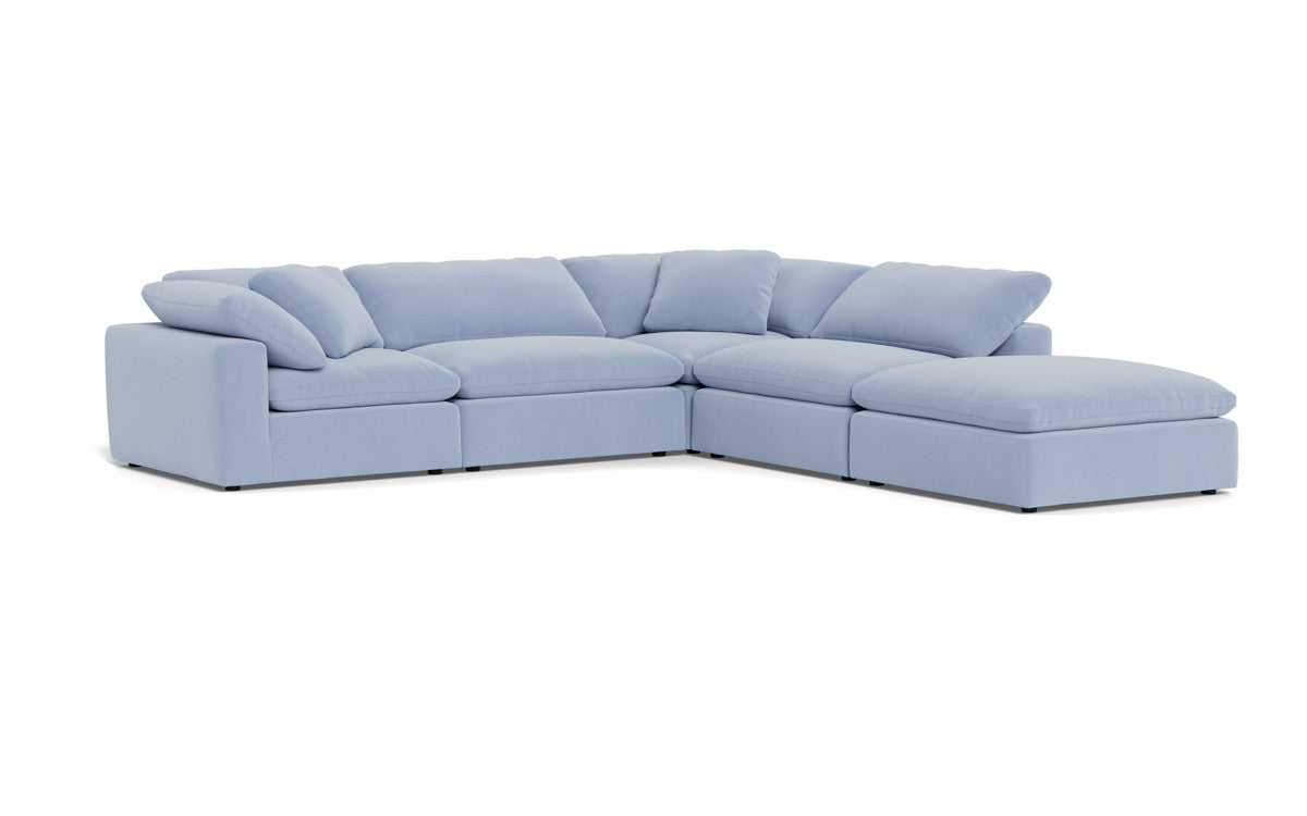 Fluffy 133.5" 4 Piece Sectional w/Otto - Dream French Blue