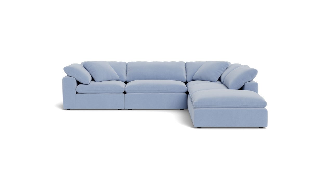 Fluffy 133.5" 4 Piece Sectional w/Otto - Dream French Blue