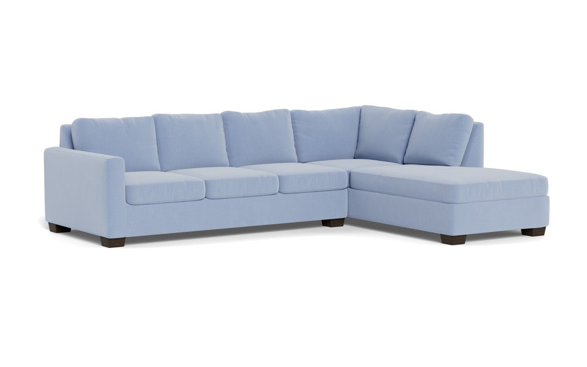 Track 121" Right Chaise Sleeper Sectional - Dream French Blue