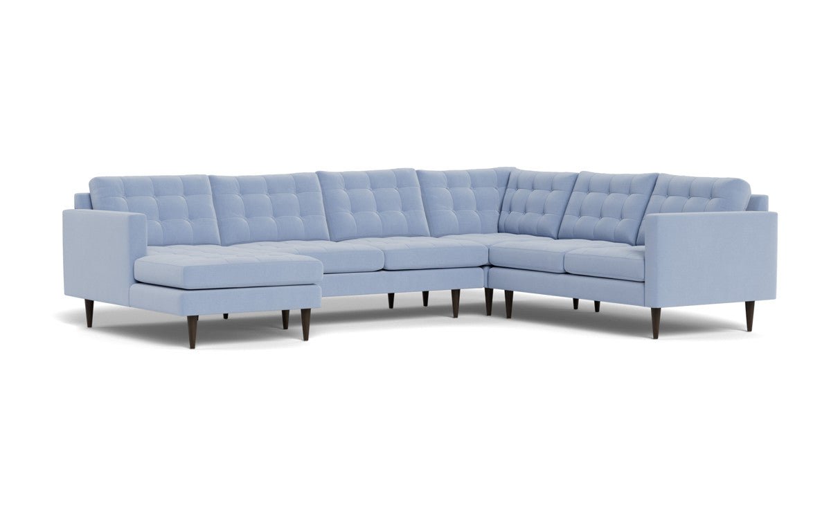 Wallace 130" Corner Sectionals w. Left Chaise - Dream French Blue