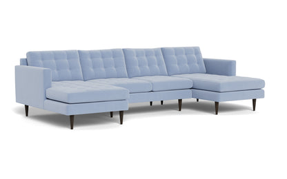 Wallace 126" Double Chaise U Sectional - Dream French Blue